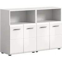 welltime Badmöbel-Set FLORENZ, 2-teilige Badkombination, hochwertige MDF-Front, (Set, 2-teiliges Set bestehend aus: 2 Midischrank breit), Bad-Kombination, Bad-Möbel, Badezimmer, Kombination, Kombi
