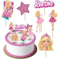 Festivalartikel Tortenstecker Barbie Topper Set 6 Stk Geburstag Torten Deko Kuchen Junge