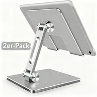 POPOLIC Tablet-Halterung verstellbarer, zusammenklappbarer Tablet-Ständer Tablet-Ständer, (Desktop-Tablet-Ständer aus Aluminium mit zweiachsigem Tablet-Ständer, 2-tlg., bis zu 13 Zoll Tablet-Ständer)
