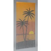 CONACORD Türvorhang Decona Beach Dekovorhang braun, Ösen, halbtransparent, 90 x 200 cm, Bambus - blickdicht dank hoher Stranganzahl