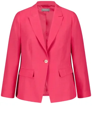 SAMOON - Blazer aus Viskose-Leinen-Mix barberry red - Gr. - 48