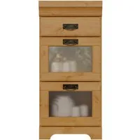 OTTO home Unterschrank Rügen Breite 40 cm, Kiefer massiv, Schubkästen mit Glaseinsatz