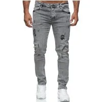 Reslad Destroyed-Jeans Reslad Jeans Herren Destroyed Slim Fit Herren-Hose Jeanshose Männer Destroyed Look Stretch Slim Fit Jeans