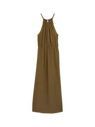 Denim Tom Tailor - Neckholder Maxi-Kleid golden olive green - Gr. - S