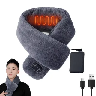 TENGOO USB Charging Warm Heating Scarf for Men Women 3 Gears Adjust Temperature Fleece Washable Electric Neck Wrap