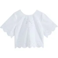 LAURA ASHLEY Hemdbluse Laura Ashley Kombi-Oberteil Lochspitze Baumwolle (1-tlg)