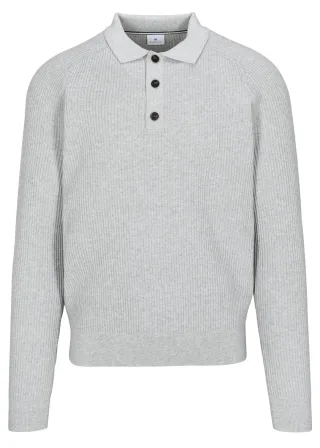 BASEFIELD - Polo Pullover light grey mel. - Gr. - M