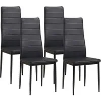 Albatros International Esszimmerstuhl Esszimmer Stühle 4 er Set MILANO, Stuhl Stühle Esszimmerstühle, Küche (4er Set, Schwarz, Kunstleder Bezug), Küchenstuhl Küchenstühle Essstühle für den Esstisch Ess Stühle