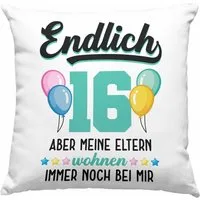 Trendation Dekokissen Trendation - 16. Geburtstag Geschenk Kissen Jungen Mädchen Geschenkide