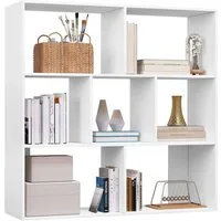 EUGAD Bücherregal, 1-tlg., Würfelregal mit 7 Fächern, Raumteiler 100x100x30 cm