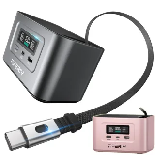 [EU Direct] AFERIY Nano100 Portable Power Station 100W 99.2Wh LiFePO4 Battery Telescopic Type-C Cable, Carry-on Airplane