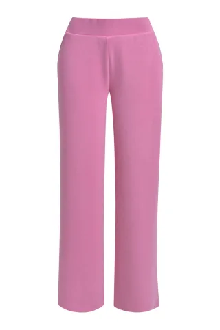 Milano Italy - wideleg pants w elastic waistband hot pink - Gr. - XXL