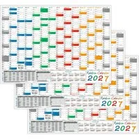 LYSCO Wandkalender Rainbow Wandplaner 2027 DIN A0 / A1 / A2, 14 Monate, komplette Jahresvorschau Folgejahr und Ferientermine Feiertage aller Bundesländer, (gerollt)