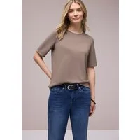 STREET ONE Rundhalsshirt mit Kontrastdetail