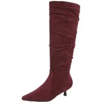 Ital-Design Elegante Stiefel mit Raffung für Damen im Alltag Stiefel (90515030) Pfennig-/Stilettoabsatz Stiefel in Weinrot