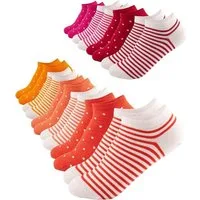 FOOTNOTE Sneakersocken Shelley/35-38/rot (10-Paar) trendige Socken mit Softbund