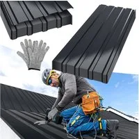 Clanmacy Trapezblech Deckenplatten 36st 115x45cm 18 Wellplatte Dachpaneele Profilblech, 115x45x0.25 mm (Set 36-St) UV-Schutz, Wasserfest, Wetterfest, Rostresistent, Korrosionsbeständig