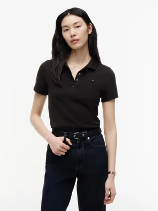 1985 SLIM PIQUE POLO SS Black - Gr. - L