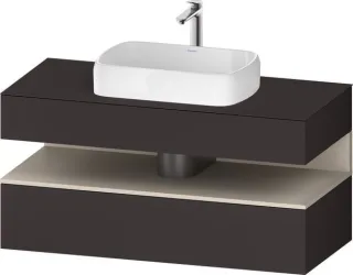 Duravit Qatego Konsolenwaschtischunterbau wandhängend Graphit Supermatt 1200x550x600 mm - QA47320838 QA4732083800000