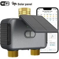 Blossom Bewässerungscomputer WLAN Smart Bewässerungssystem 2 Zonen mit App, Solar & USB-C, PX6, (automatische Gartenbewässerung, Regenverzögerung), Bewässerungstimer Garten für Rasenflächen und Innenhöfe