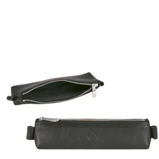 Stiftmäppchen kompaktes Design Leder schwarz 19x5cm | Sonnenleder Kafka. Ein eleganter Organizer für Ihre Business-Stifte in zeitlosem Schwarz.