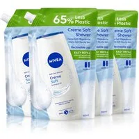 Nivea Duschgel NIVEA Dusche Nachfüllbeutel Creme Soft 4 x 500ml, 4-tlg.