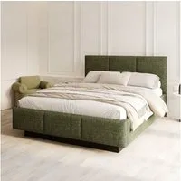 FDM Polsterbett ALMADA modern mit Bettkasten MADE IN EU - mit Ottawa Bezug (verfügbar 90x200 120x200 140x200 160x200 180x200cm, Bettrahmen, Bett, mit großen gepolsterten Kopfteil, mit Bettkasten zum aufklappen), Hebbarer Metallrahmen, Bettkasten