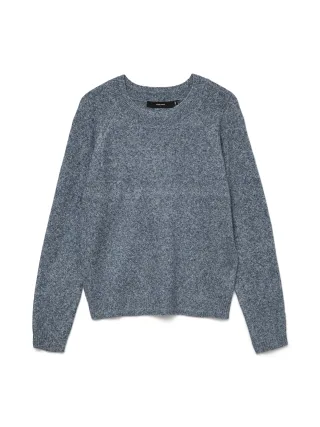 VERO MODA - VMDOFFY LS O-NECK BLOUSE GA NOOS Dark Denim - Gr. - L
