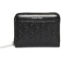 Calvin Klein Geldbörse EMBLEM AOP EMBOSSED ZIP AROUND, Damen Geldbeutel, Portemonnaie mit CK-Schriftzug