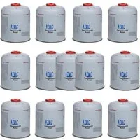 ZMC Gaskartusche 13x Universal Camping Propan Butan Gas 450g Schraubventil Gaskartusche, Zubehör für Butangas Druckgasdose Für Gaskocher / Gaslötgeräte / Abflammgeräte Eurogewinde, Schraubventil Gaskartuschen 900ml Ventilkartusche Gewindeanschluß