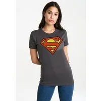 LOGOSHIRT T-Shirt Superman Logo mit trendigem Superhelden-Print