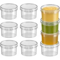 mikken Frischhaltedose Frischhaltebecher 280 ml Feinkostbecher Lebensmittelbehälter, (10-tlg), stapelbar, luftdicht, Heißabfüllung & Schockfrostung