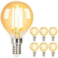 Nettlife LED-Leuchtmittel E14 6ER Vintage 4W Edison Glühlampe Retro Birne G45 2700K, E14, 6 St., Warmweiss, Hauses Restaurants Wohnzimmers Cafés