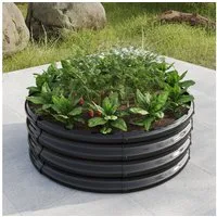 HOMERECOMMEND Hochbeet Blumenkasten, Halbkreis-Hochbeet aus Metall (1 St), Gefrier- und Rostschutz, idealer Wachstumsbereich für Blumen, Gemüse.