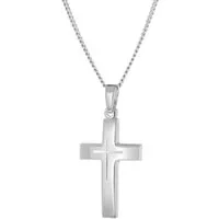 trendor Panzerkette mit Kreuz-Anhänger für & Jugendliche 925 Silber