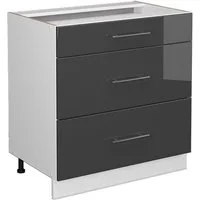 Vicco Unterschrank Fame-Line Anthrazit Hochglanz/Weiß, 80cm, ohne Arbeitsplatte (1-St)