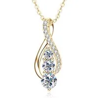 ROUGEMONT Kette mit Anhänger Exquisite Moissanit Damen Halskette Gold 925 sterling Silber 45cm, Echtschmuck mit Echtheitszertifikat