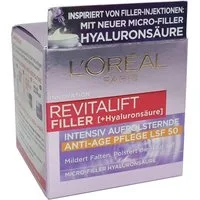 L'ORÉAL PARIS Anti-Aging-Creme Revitalift Filler + Hyaluronsäure Aufpolsternde Anit-Age Pflege LSF 50 50ml