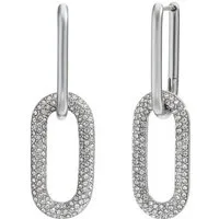 KARMA Ohrring-Set Damen Statement-Ohrringe aus Edelstahl wasserfest antiallergisch (Geschenk für Sie, 2-tlg., Creolen Damenschmuck), Mit Zirkonia besetzte Link-Ohrringe in Gold oder Silber