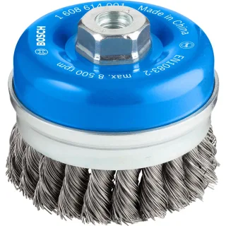 Bosch PRO Topfbürste, Stahl, gezopfter Draht, M14 - 1608614001