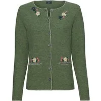Luis Steindl Trachtenjacke Links-Links-Strickjacke mit Blumenstickerei