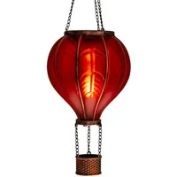 IC Gardenworld LED Solarleuchte LED Solar Heißluftballon mit Flammeneffekt Beleuchtung zum Aufhängen, LED fest integriert, warm-weiß mit Flammeneffekt, 20 warm-weiße Lichter