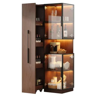 Flieks Vitrine, Braun, Holzwerkstoff, 70x160x38 cm, Wohnzimmer, Wohnwände, Vitrinenschränke
