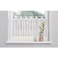 OTTO home Scheibengardine Kira (1 St), Schlaufen, transparent, Voile, mit einseitig aufgenähten Satinbändern, Querstreifen