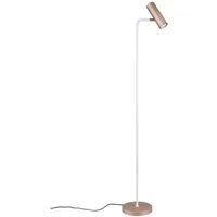 TRIO Leuchten LED Stehlampe, Dimmfunktion, LED wechselbar, Warmweiß, schmale Leselampe dimmbar, Spot schwenkbar, Coffee / Weiß, Höhe 151cm