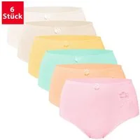 celodoro Slip Damen Taillenslip (6er Pack) Microfaser-Slip mit Stickerei