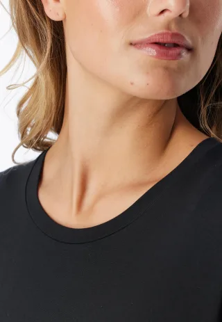 SCHIESSER - Shirt langarm Rundhals schwarz - Gr. - 36
