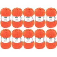 Gründl Wolle Lisa Premium Uni im 10x50g Wollpaket zum Handarbeiten Häkelwolle, (Wolle zum Stricken, Häkeln, Handarbeiten, Handstrickgarn), weich und pflegeleicht, ohne Schurwolle