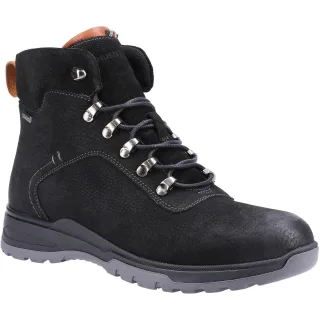 Hush Puppies Paul Leder Herren Schwarz Nubuk Stiefel