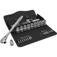 8100 SC 11 Zyklop Metal-Knarrensatz, zöllig, 1/2", Werkzeug-Set schwarz/grün, 28-teilig, Vollmetall-Umschaltknarre